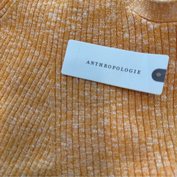 Anthropologie Women’s‎ Knit Top V-Neck Peplum Sz Large— Orange Creamsicle- NWT - Picture 2 of 7